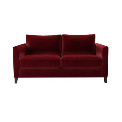 Izzy 2 Seat Sofa in Claret Cotton Matt Velvet - sofa.com