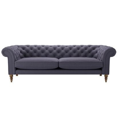 Oscar 4 Seat Sofa in Charcoal Brushed Linen Cotton - sofa.com