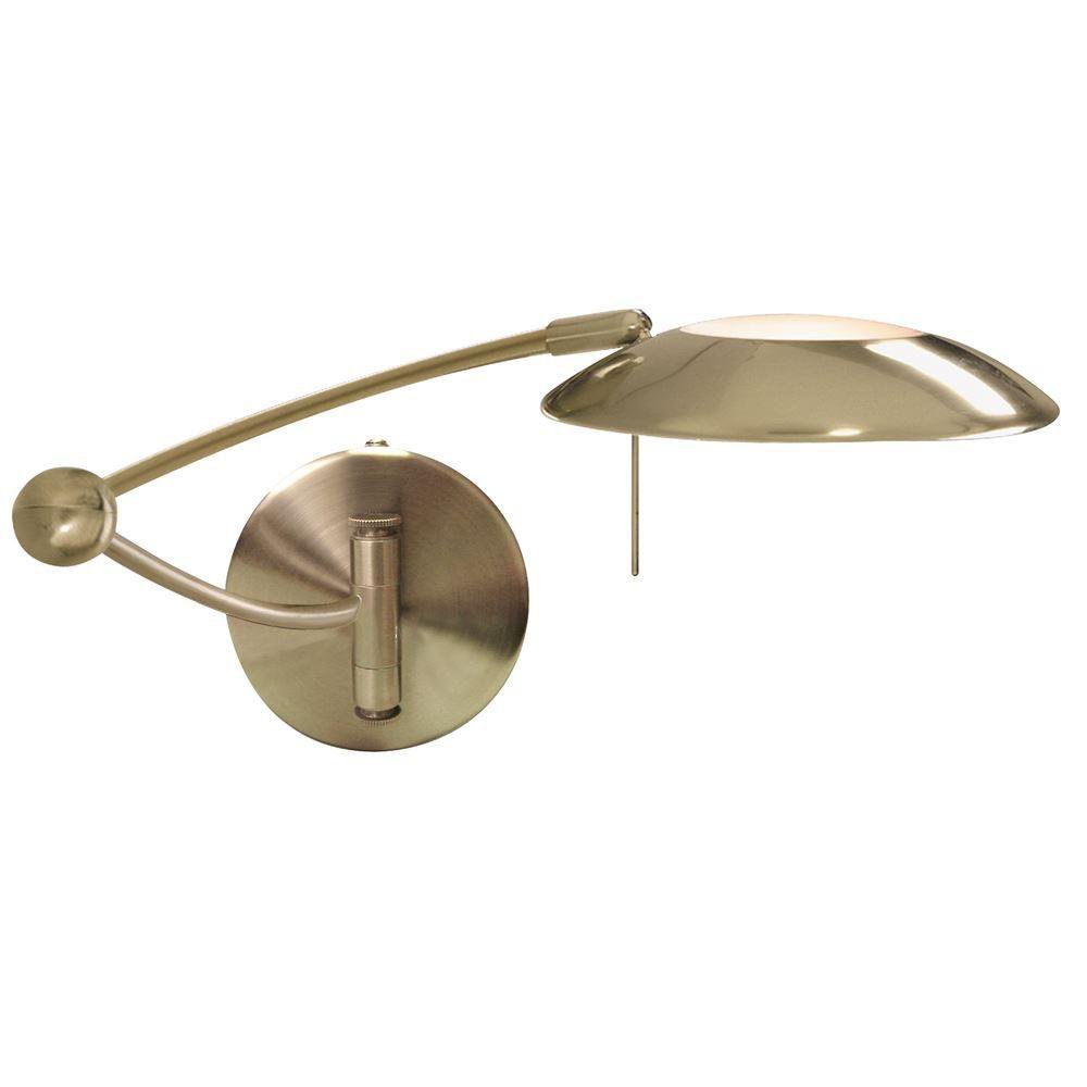 Searchlight 9851AB One Light Swing Arm Dimmable Wall Light In Antique Brass
