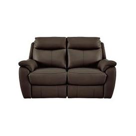Snug 2 Seater BV Leather Manual Recliner Sofa - Dark Chocolate