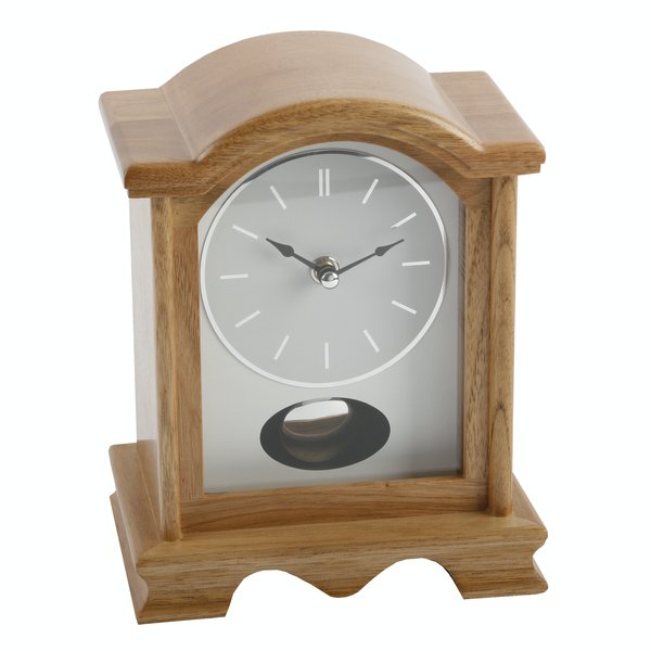 Wooden Oak Pendulum Mantel Clock