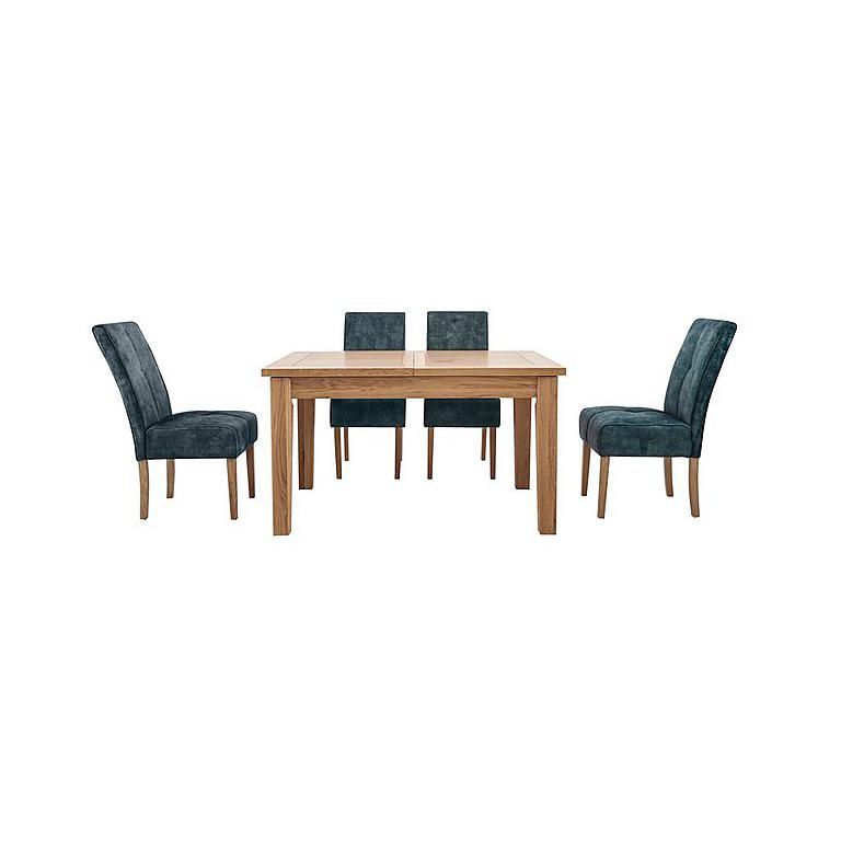 Furnitureland California Solid Oak Rectangular Extending Table and 4