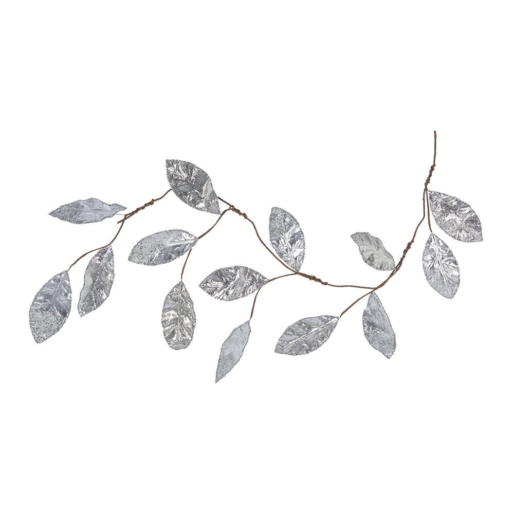 AMARA Christmas - Magnolia Leaf Garland - Silver
