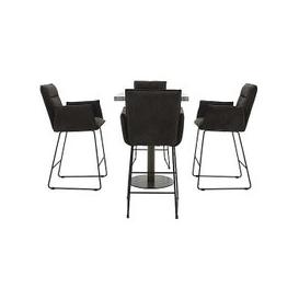 Moon Table and 4 Bar Stools with Arms