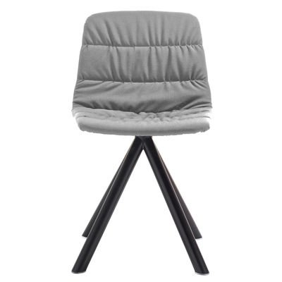 Maarten Swivel chair - Padded & metal legs by Viccarbe Grey/Black