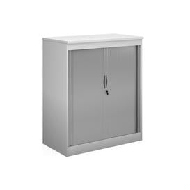 image-Multi Storage Tambour Cupboards, 102wx55dx120h (cm), White