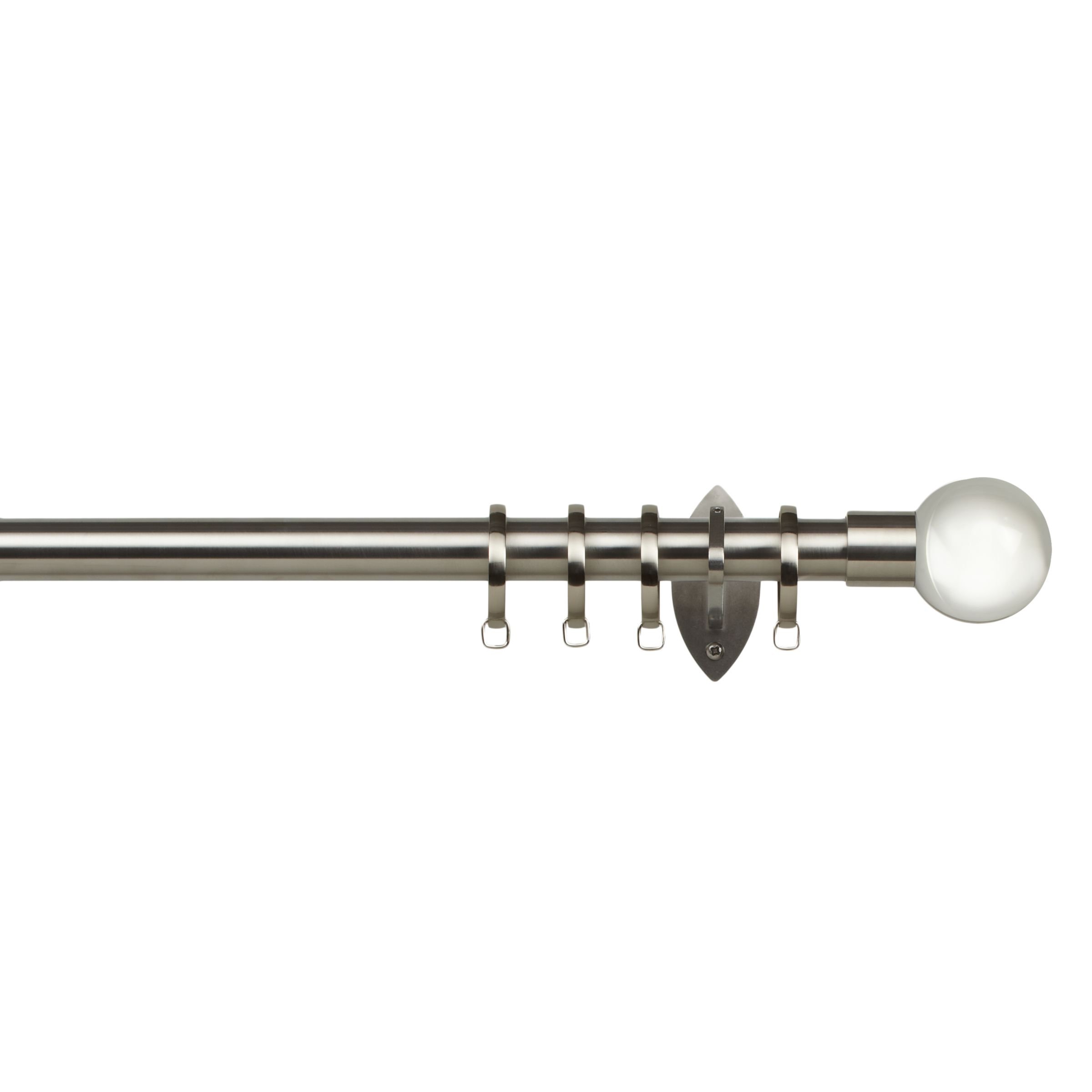 John Lewis & Partners Made to Measure Contemporary Straight Curtain Pole, Crystal Ball Finial