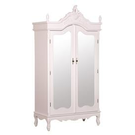 image-Maison Reproductions French Antique Armoire Double Doors Display Cabinet / Cream / Double Door