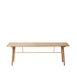 image-Swoon - Hewinson - Scandi Style Dining Bench in Natural - Mango Wood & Brass