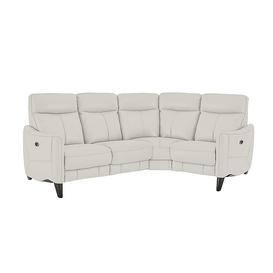 Compact Collection Petit BV Leather Right Hand Facing Corner Sofa - Frost