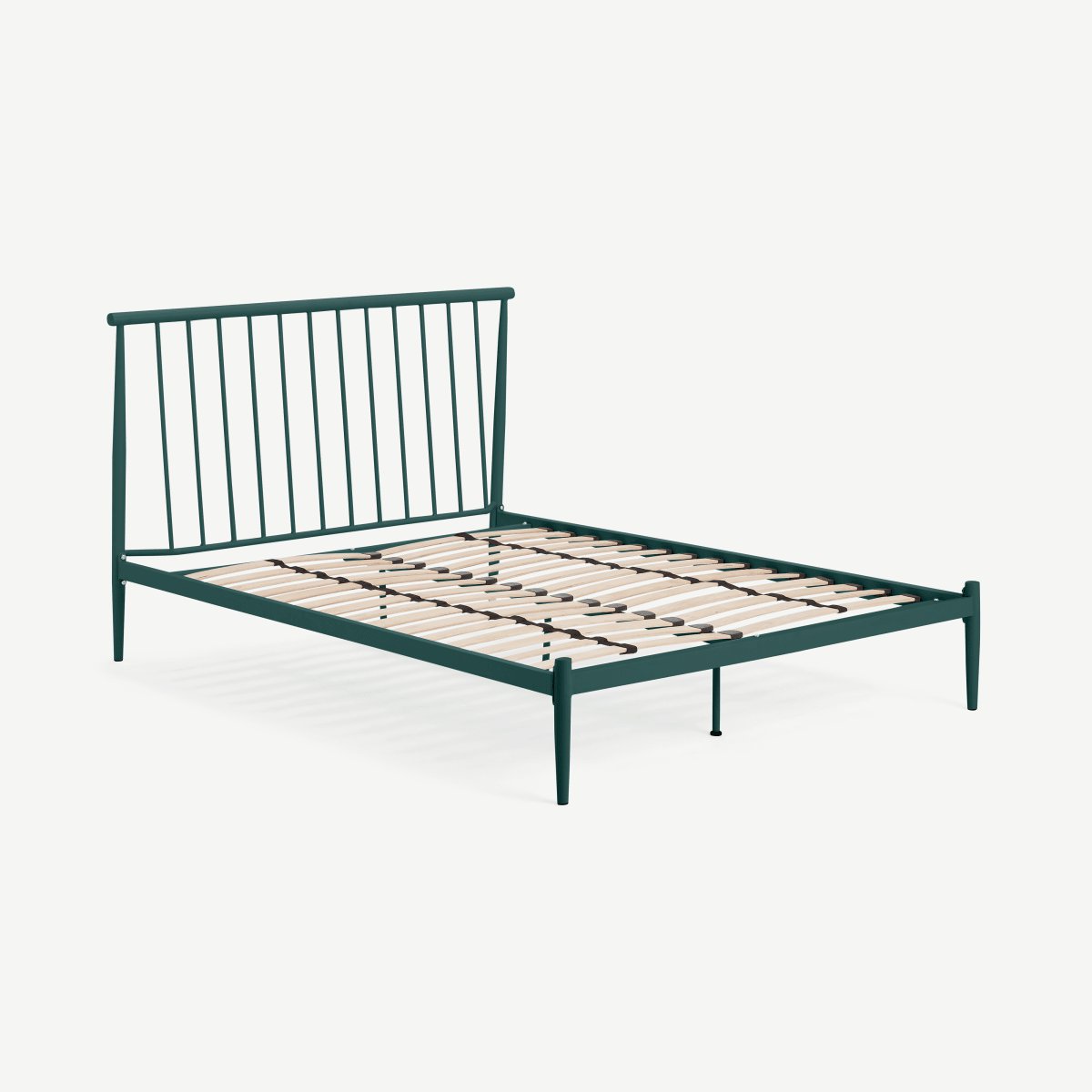 Penn King Size Metal Bed, Peacock Green Metal