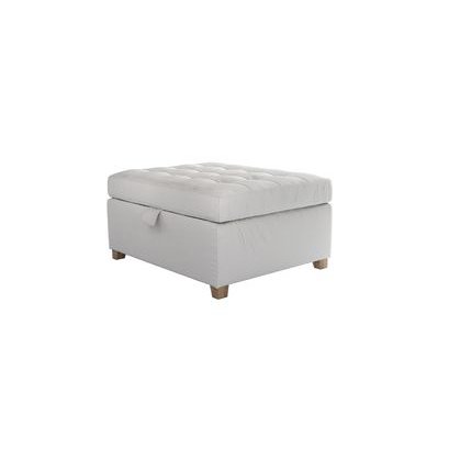 Club Small Rectangular Storage Footstool in Alabaster Brushed Linen Cotton - sofa.com