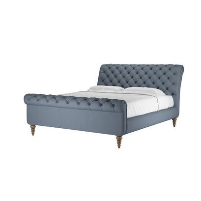 Knightsbridge Super King Bed in Loch Brushed Linen Cotton - sofa.com