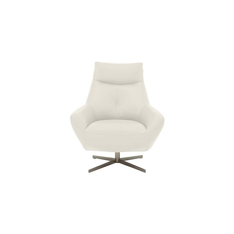 Galaxy Swivel Chair - White- World of Leather