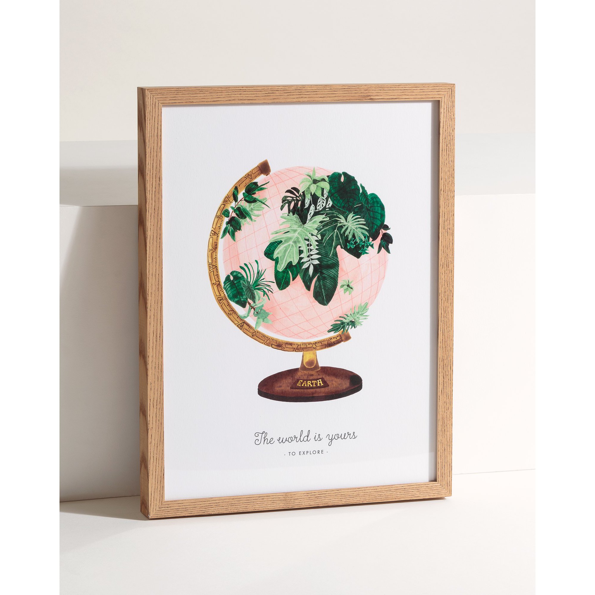The World is Yours Leafy Globe Wall Art A3
