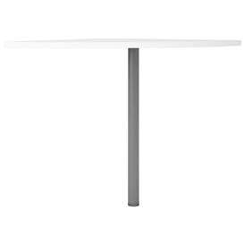 Prima White Corner Desk with Silver Leg