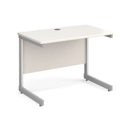 All White C-Leg Narrow Rectangular Desk, 100wx60dx73h (cm)