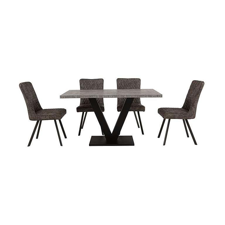 Rocket Dining Table and 4 Earth Chairs Dining Set by Furniture Village