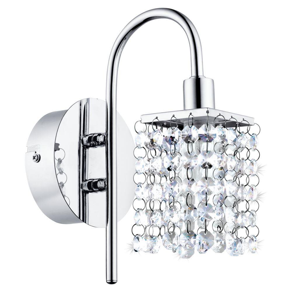 Eglo 94879 Almonte 1 Light Bathroom Wall Light In Chrome And Crystals