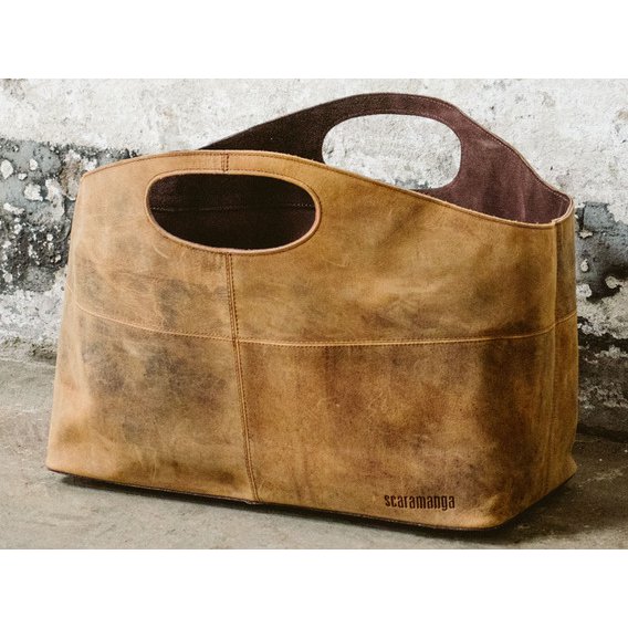 Leather Log & Magazine Basket
