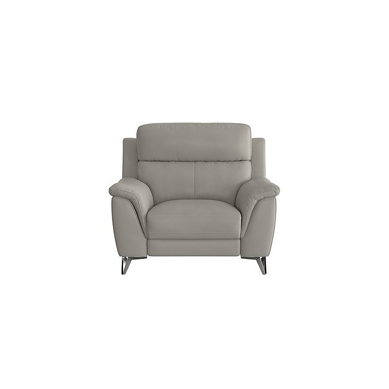 Contempo BV Leather Armchair - Silver Grey