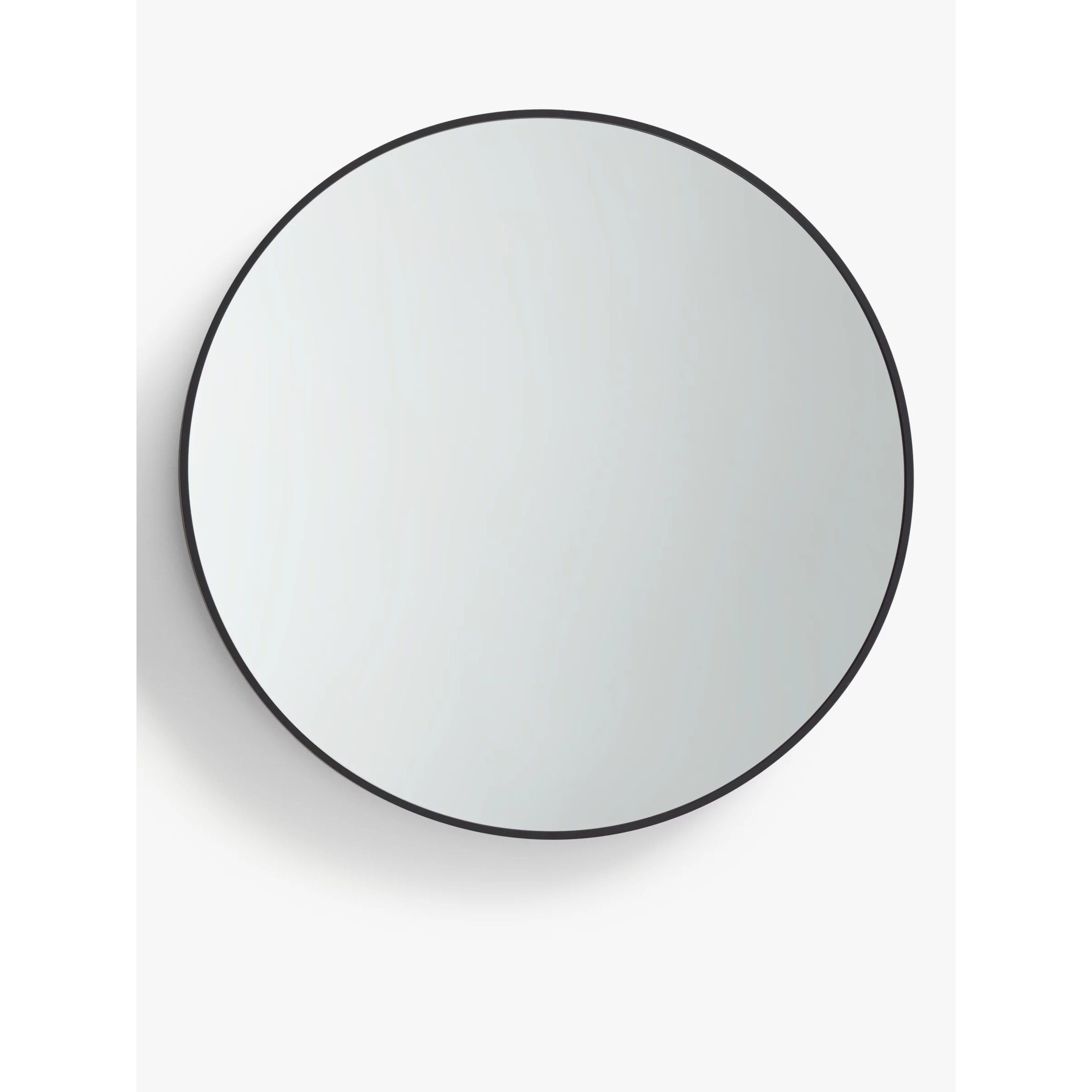 John Lewis ANYDAY Thin Metal Frame Round Wall Mirror, 65cm, Black