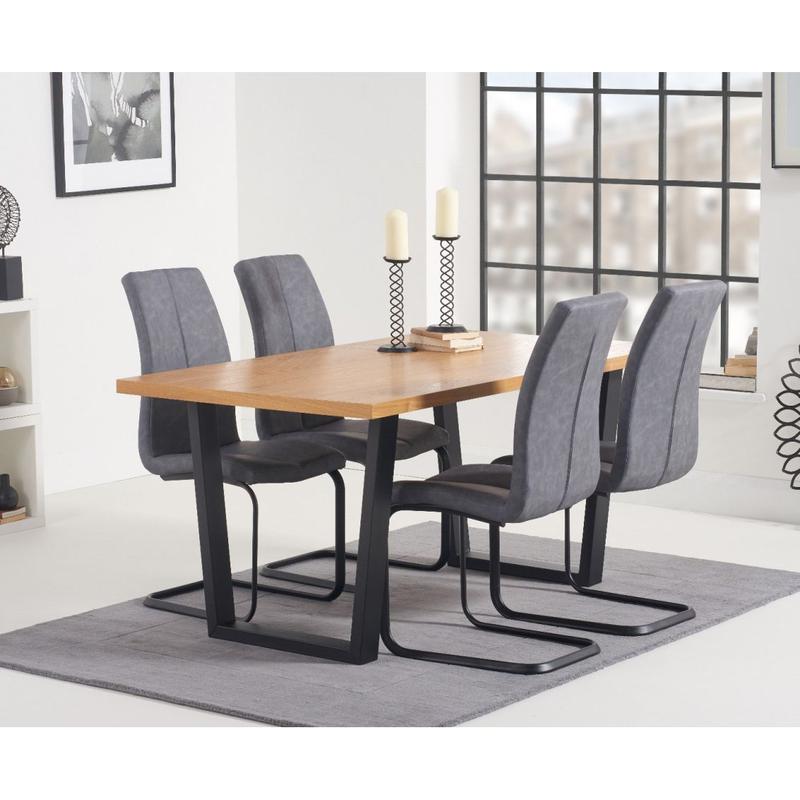Oland 160cm Dining Table with Liza Fabric Dining Chairs by Great