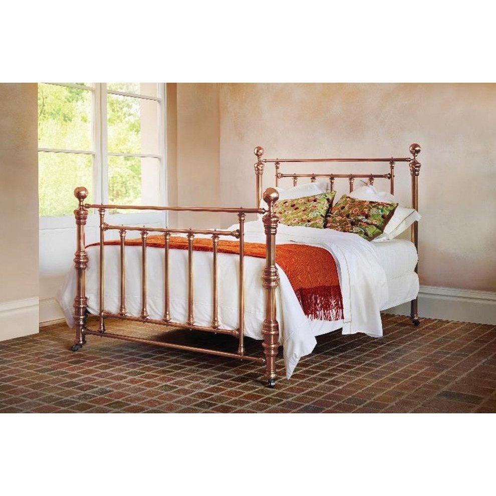 Hardy Bed - Double 135 x 190cm - 4ft 6inches - ASTB Platform Base - Antique Brass