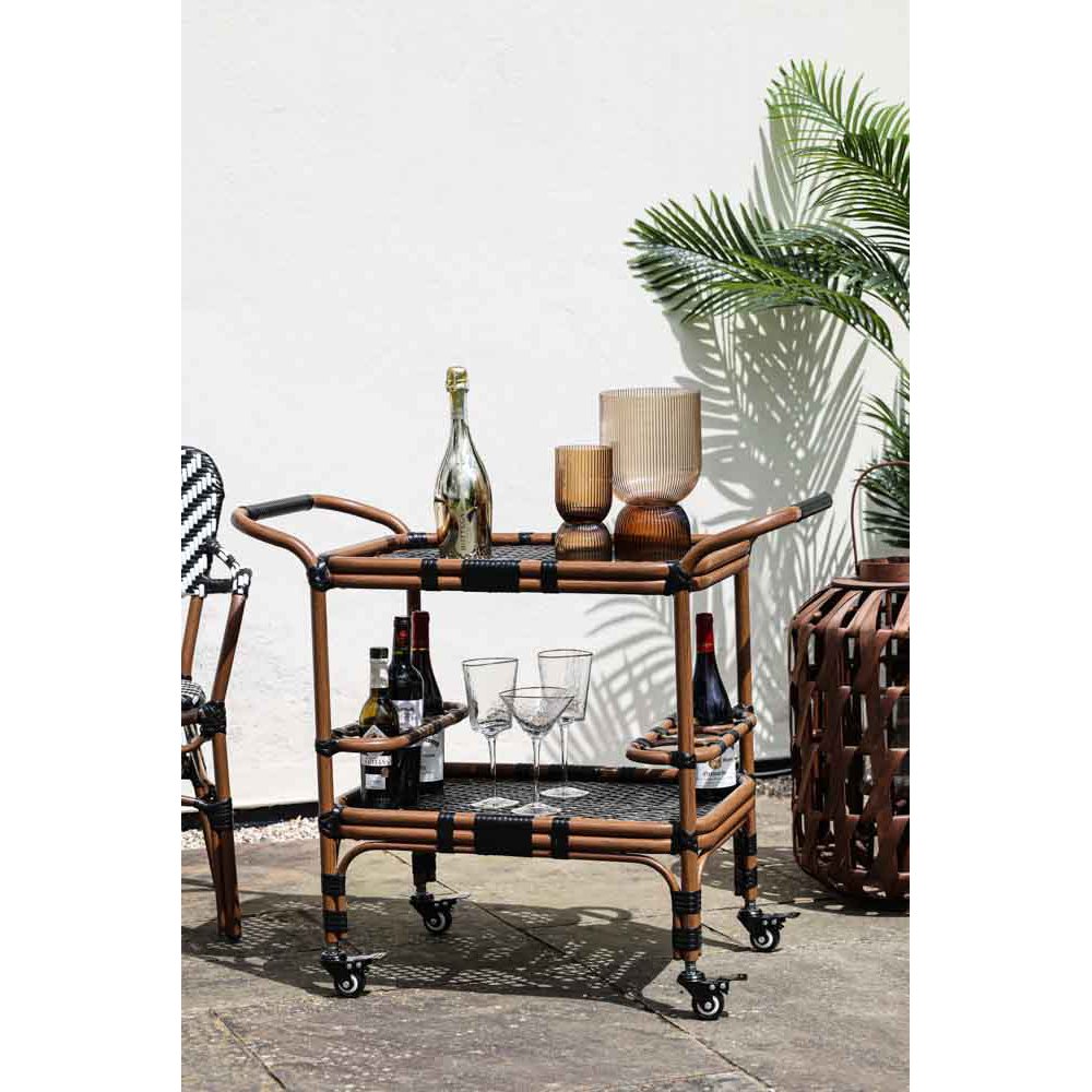 Alfresco Rattan Outdoor Bar Drinks Trolley