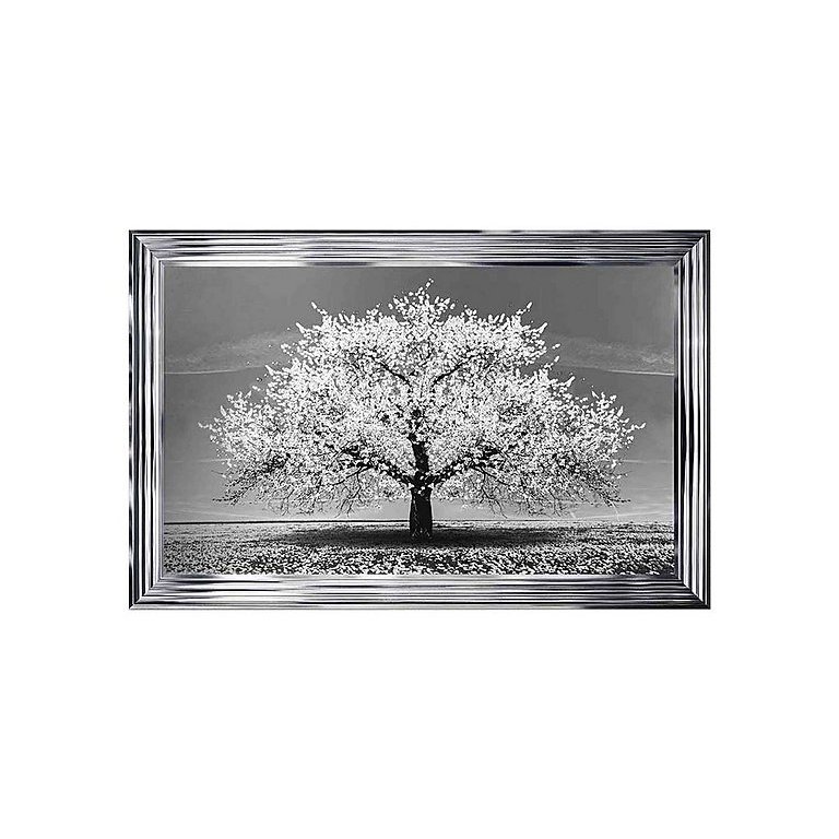 White Cherry Tree Framed Landscape Wall Art