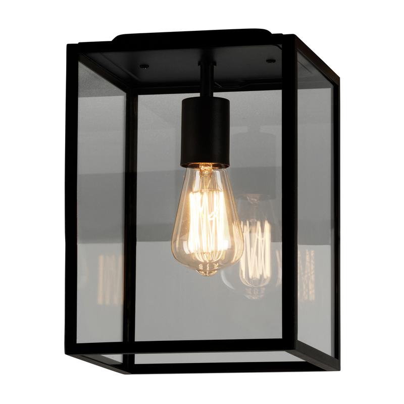 Homefield 7956 Exterior Ceiling Light Black & Clear Glass By Astro