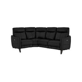 Compact Collection Petit BV Leather Left Hand Facing Corner Sofa - Classic Black