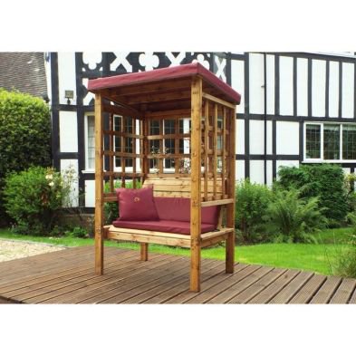 Bramham Garden Arbour by Charles Taylor - 2 Seats Burgundy Cushions