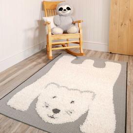 Grey Cream Kids Polar Bear Rug - Moloko - 80cm x 150cm