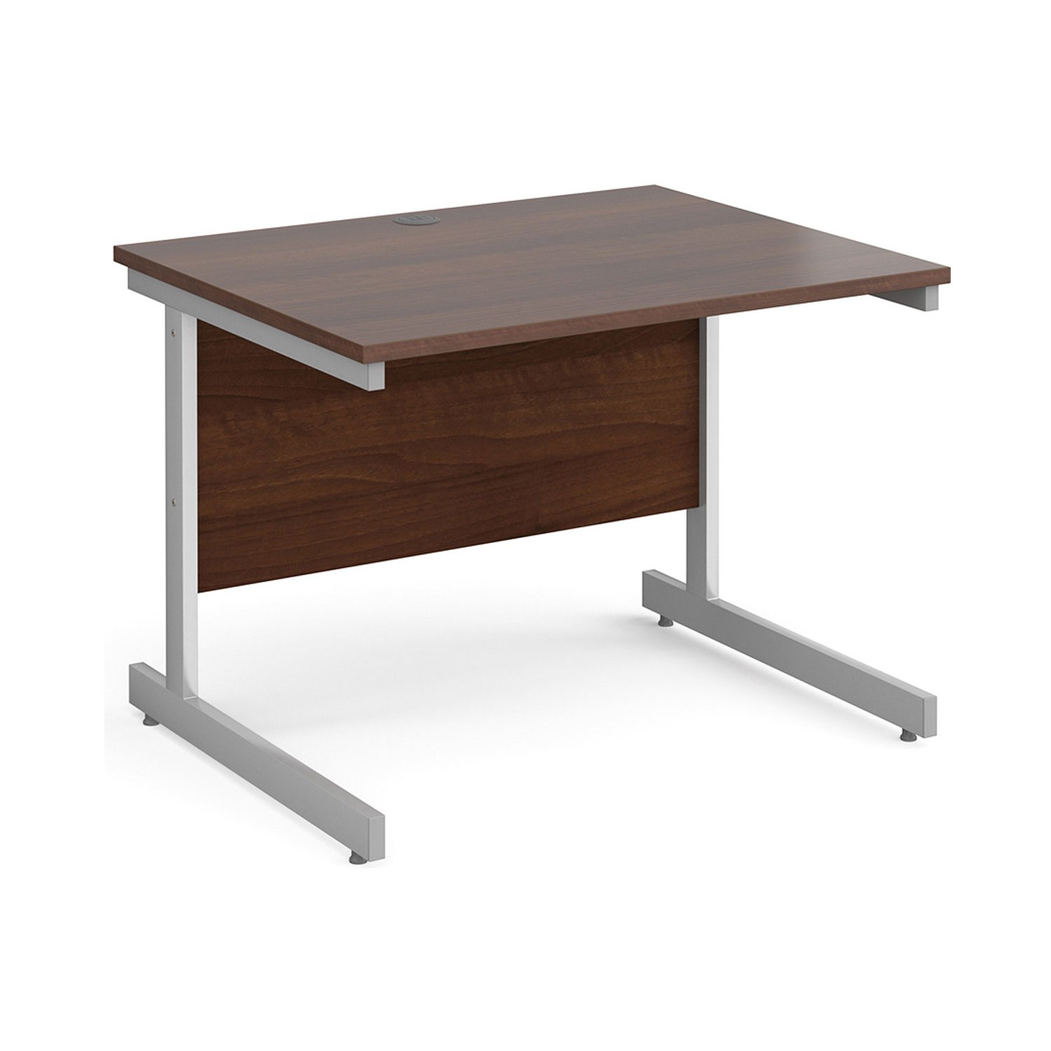 All Walnut C-Leg Rectangular Desk, 100wx80dx73h (cm)