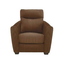 Compact Collection Midi Fabric Battery Recliner Armchair - Brown