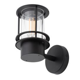 image-Canis Miners Style Outdoor Wall Lantern, Black