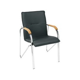 Samba Leather Faced Reception Chair, Black