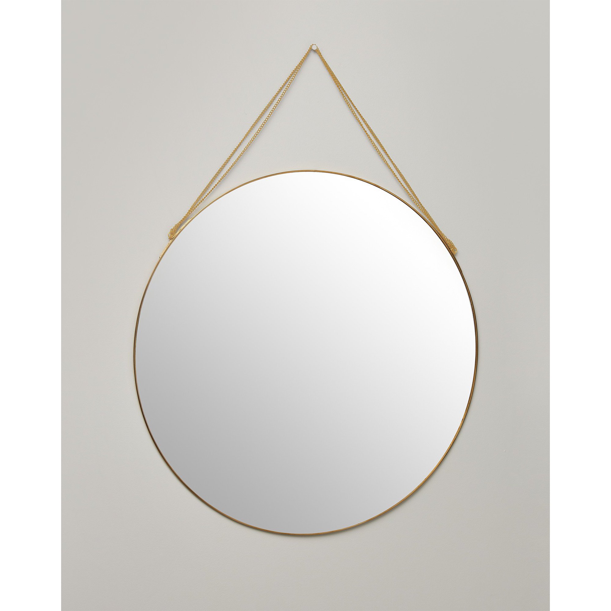 Round Gold Hanging Wall Mirror Extra Large