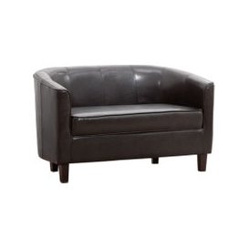 Westwood Faux Leather 2 Seater Tub Sofa, Black