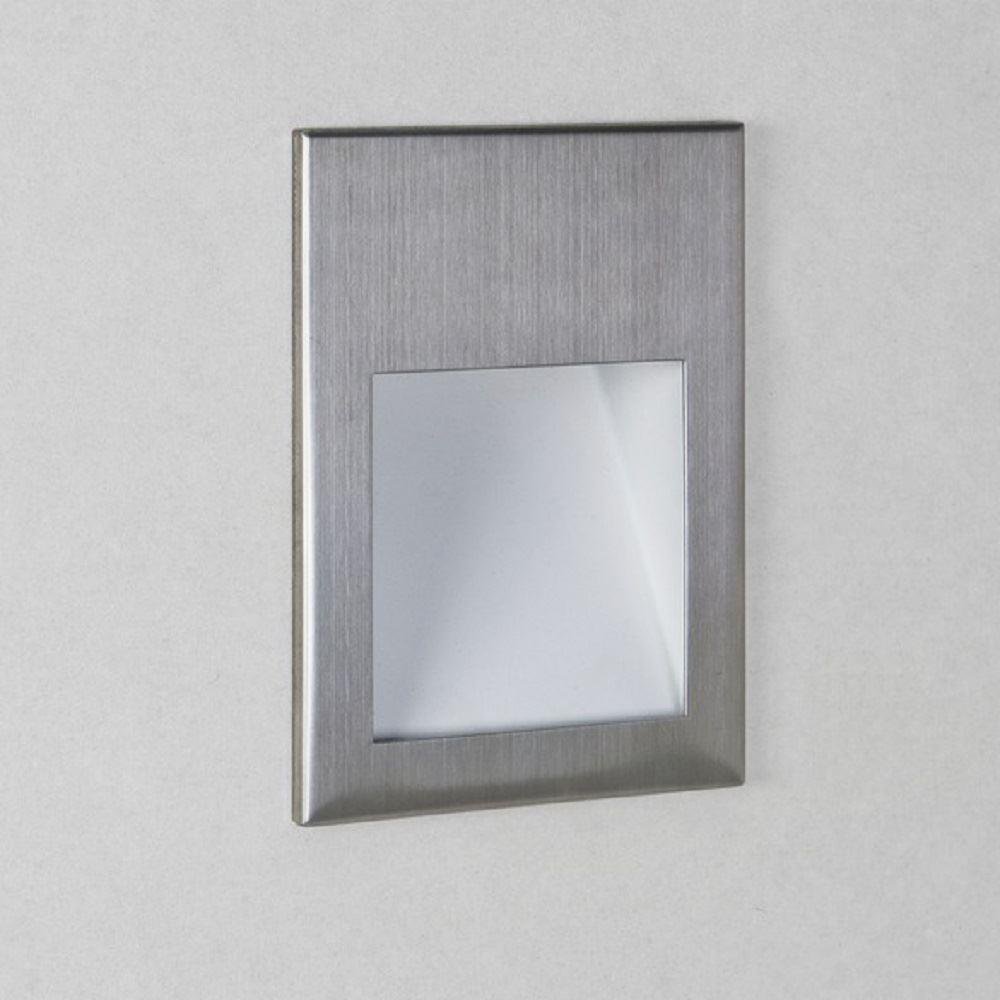 Astro 1212032 Borgo One Light LED Recessed Wall Light In Brushed Stainless Steel, 2700K - H: 70mm