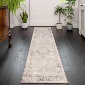 Gold Traditional Distressed Hall Runner Rugs - Hatton