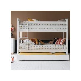 Classic Beech Bunk Bed with Trundle Drawer - Dove Grey