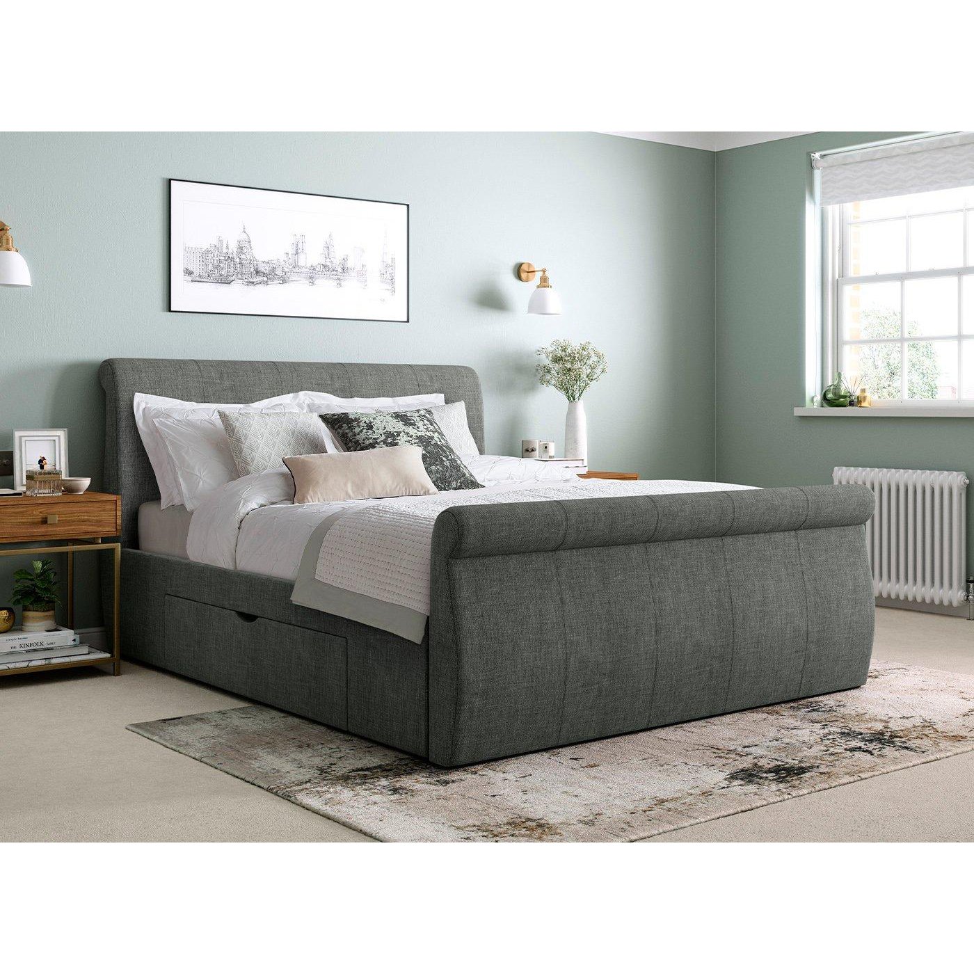Lucia Upholstered Bed Frame - 3'0 Single - Grey