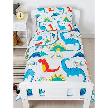 Rest Easy Sleep Better Dinosaur Coverless Quilt 4 Tog With Filled Pillow - Toddler - Multi, Multi