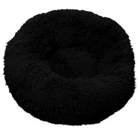 Black Fluffy Donut Pet Bed 50cm