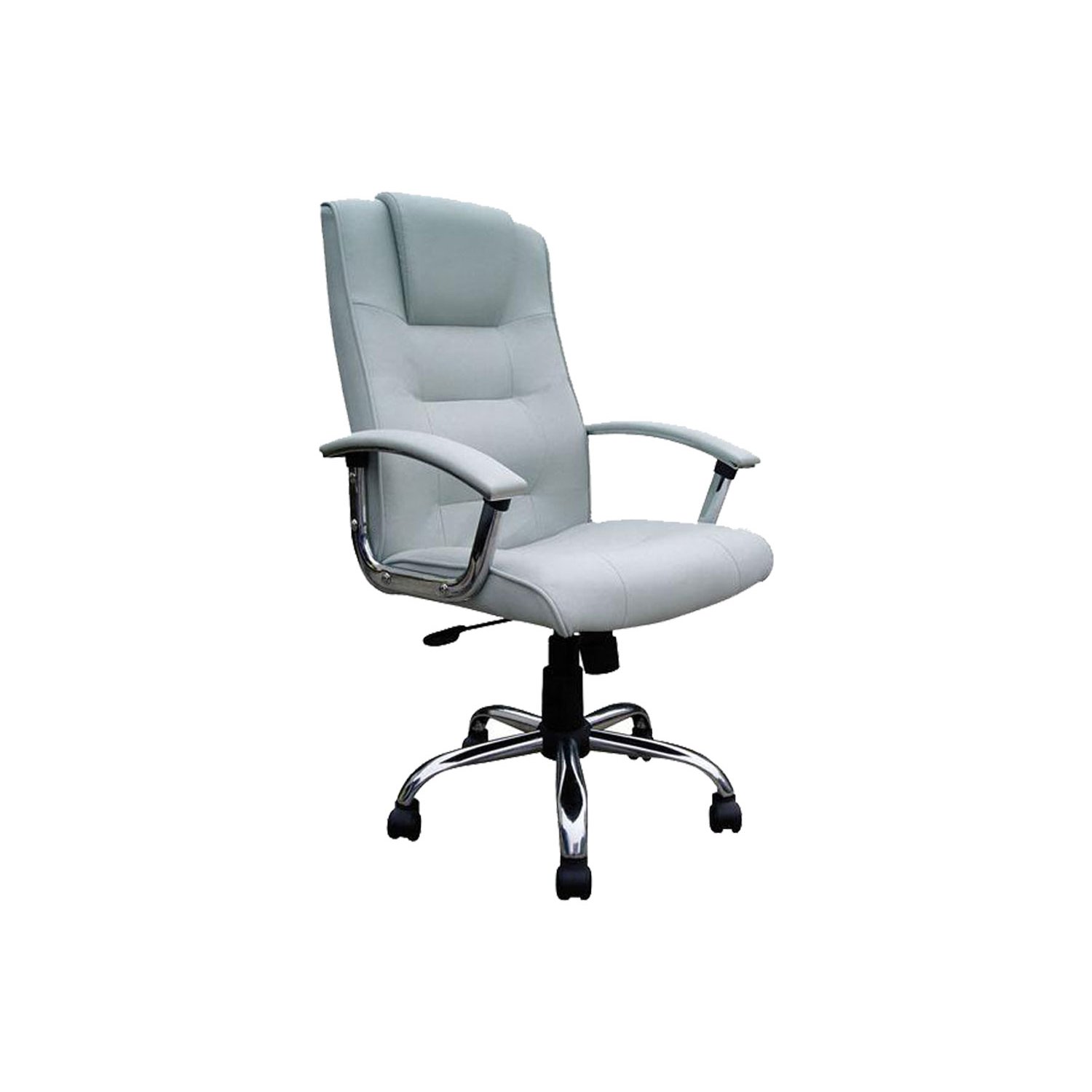 Skye High Back Silver Leather Faced Executive Chair