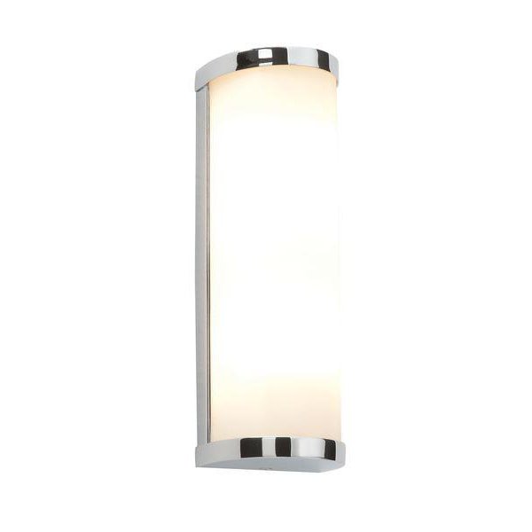 39363 Ice Double Bathroom Chrome and White Glass Wall Light
