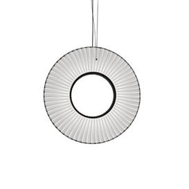 Iris Pendant - Vertical LED / Ø 40 cm - Fabric & double-sided lighting by Dix Heures Dix White