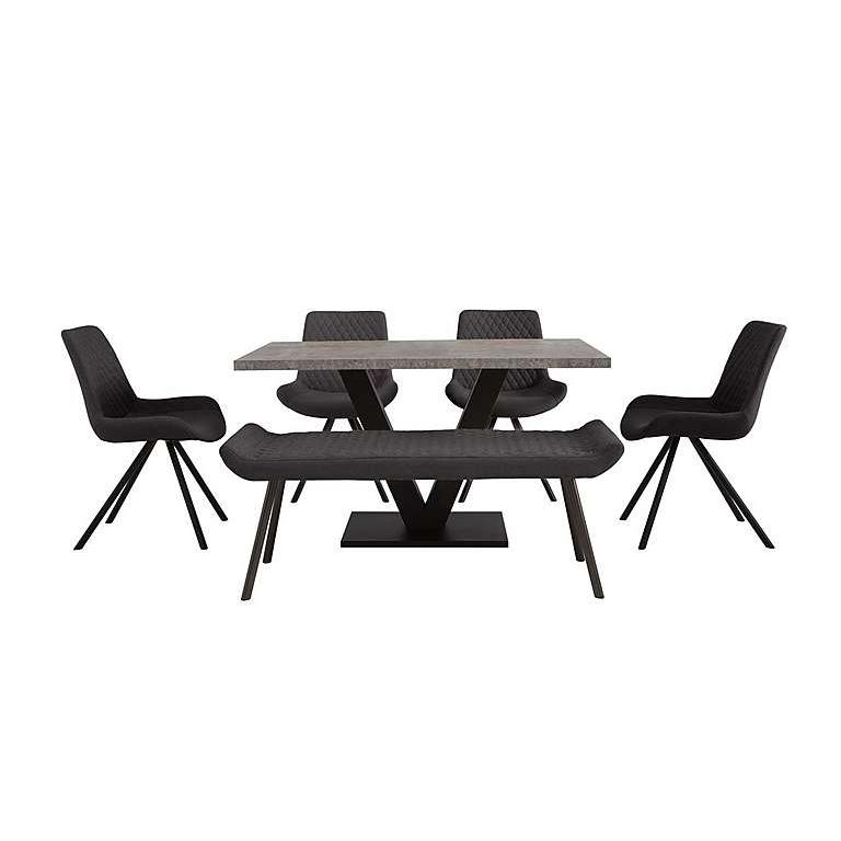 Rocket Dining Table, 4 Chairs and Low Bench Dining Set by Furniture